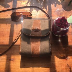 Olive green suede purse